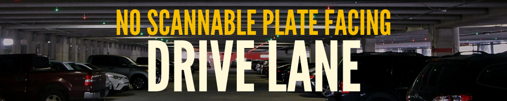 no plate facing drive lane